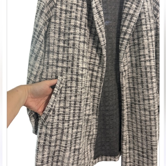 Melloday Tweed Open Front Jacket Blazer Shacket Pockets - Picture 5 of 9